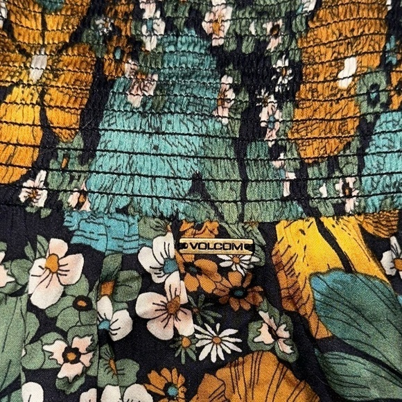 Volcom Luvely Daze 100% Modal Side Cutout Tie Front Sexy Boho Mini Dress Sz L - Picture 10 of 13